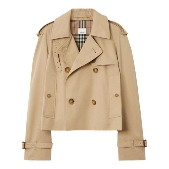 크롭 개버딘 트렌치 재킷