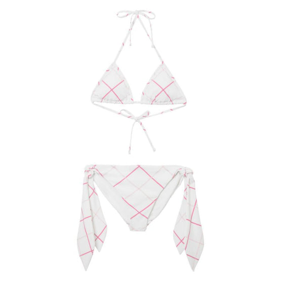 체크 스트레치 나일론 트라이앵글 비키니