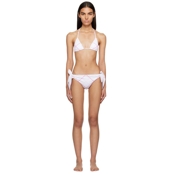 체크 스트레치 나일론 트라이앵글 비키니