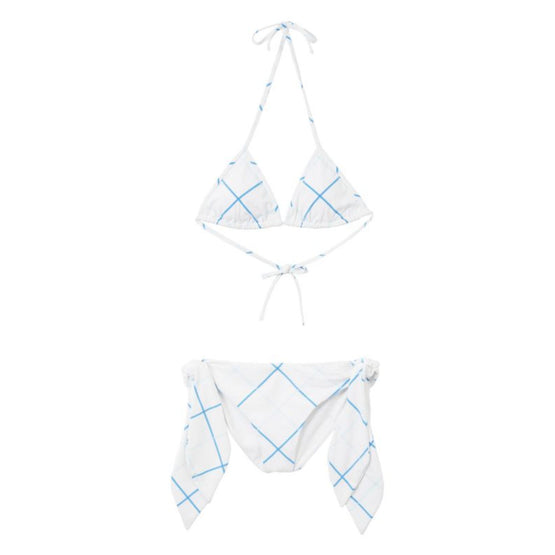 체크 스트레치 나일론 트라이앵글 비키니