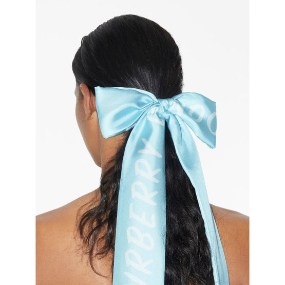 몽타주 프린트 실크 스키니 스카프