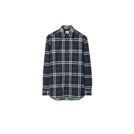 체크 코튼 셔츠-NAVY IP CHECK