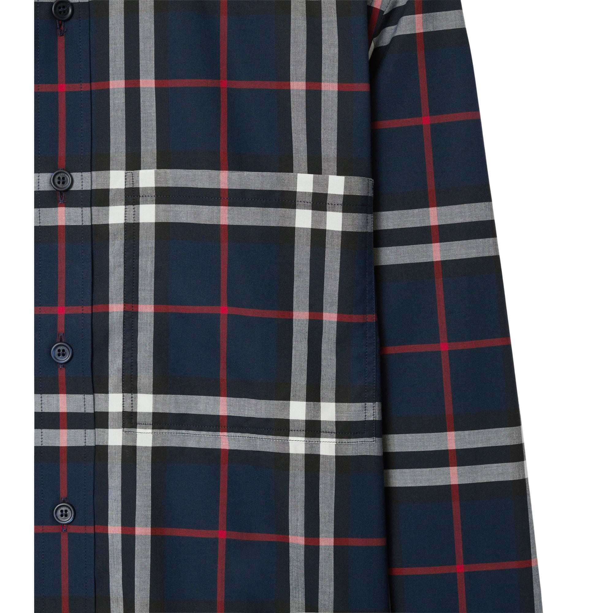체크 코튼 셔츠-NAVY IP CHECK