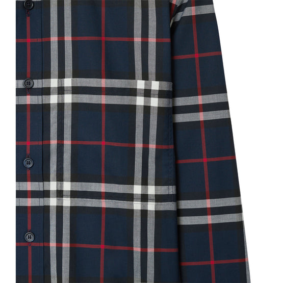 체크 코튼 셔츠-NAVY IP CHECK