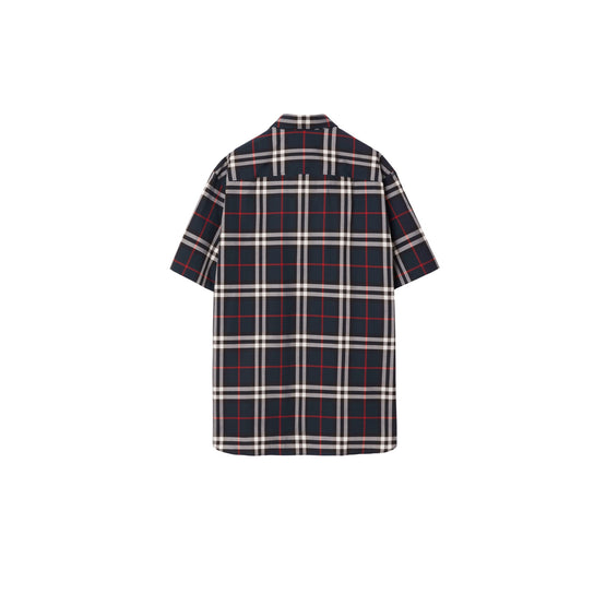 체크 코튼 셔츠-NAVY IP CHECK