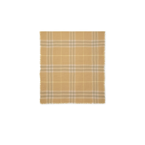 체크 울 스카프-FLAX