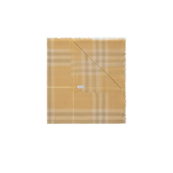 체크 울 스카프-FLAX