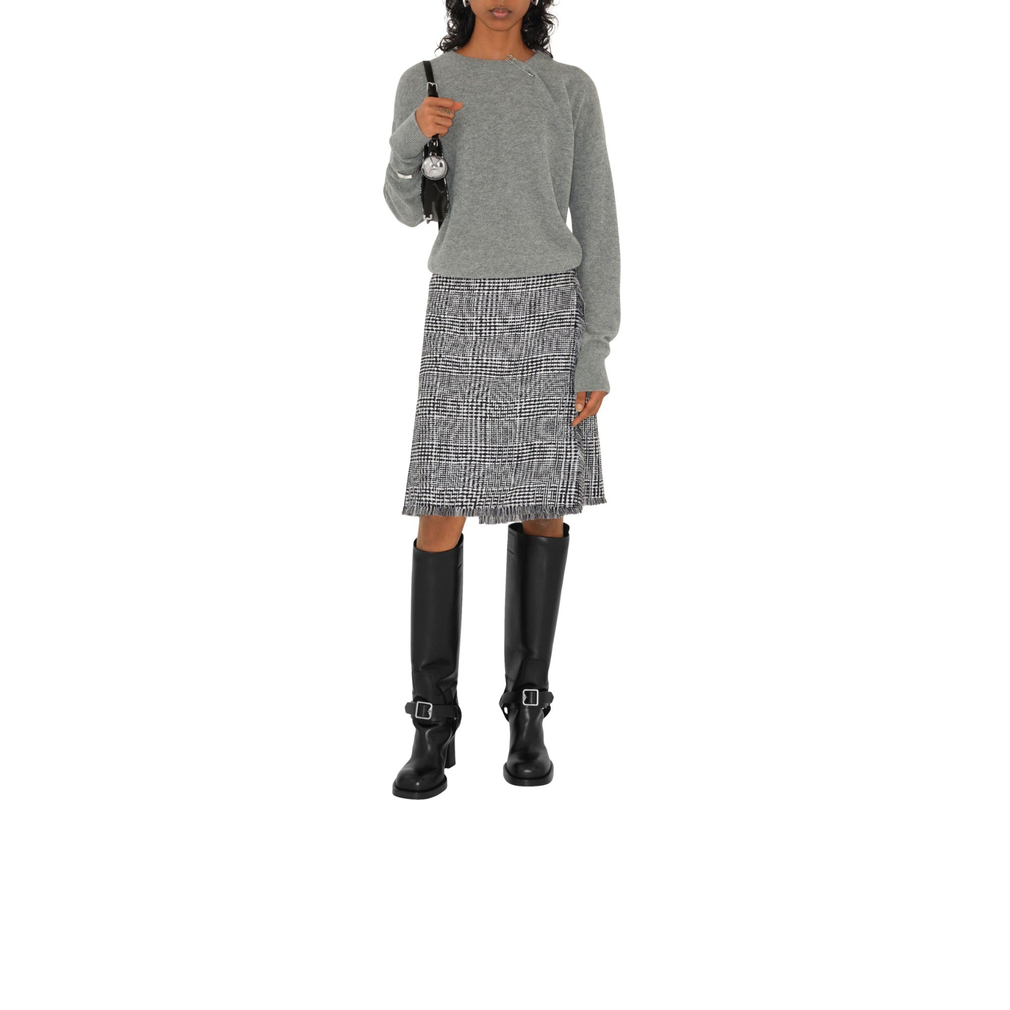 캐시미어 스웨터-LIGHT GREY MELANGE