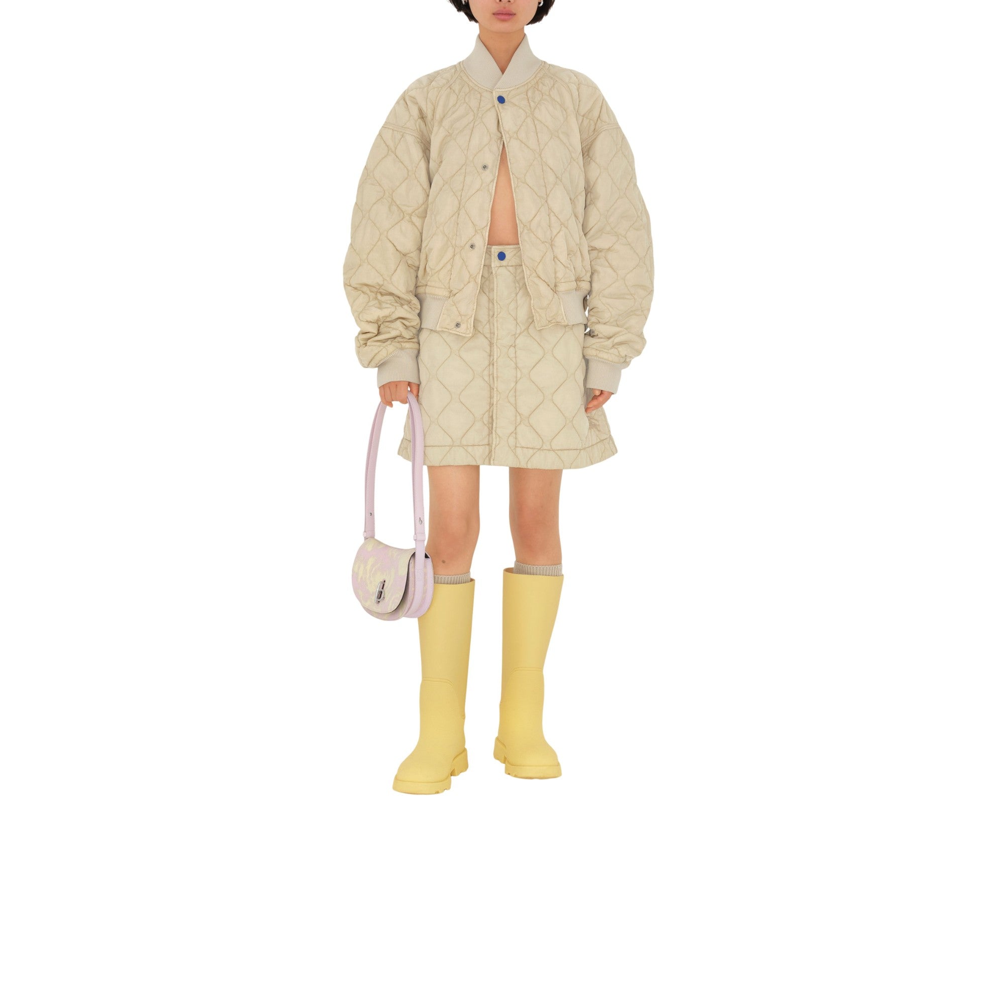 퀼팅 나일론 미니 스커트-SOAP