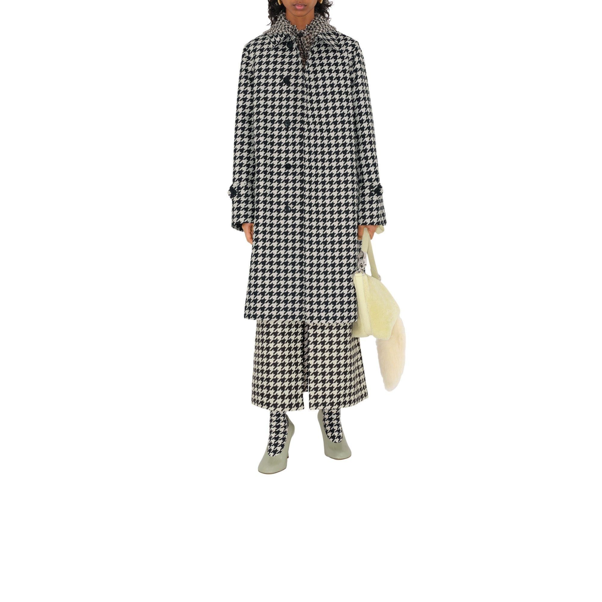 롱 하운즈투스 카 코트-BLACK IP CHK