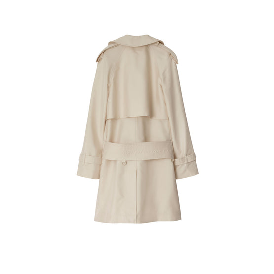 미드 렝스 실크 블렌드 트렌치코트-GRAIN