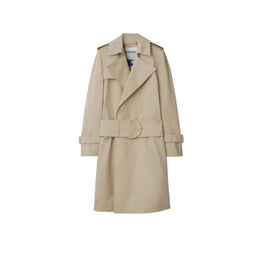 미드 렝스 코튼 실크 트렌치코트-OAT