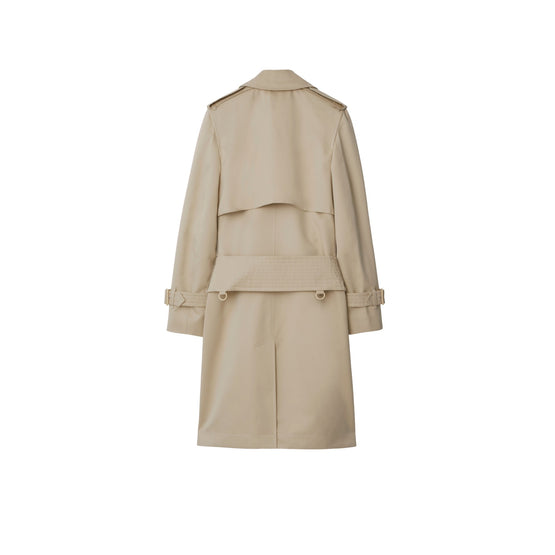 미드 렝스 코튼 실크 트렌치코트-OAT