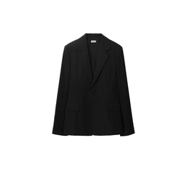 코튼 블렌드 테일러드 재킷-BLACK