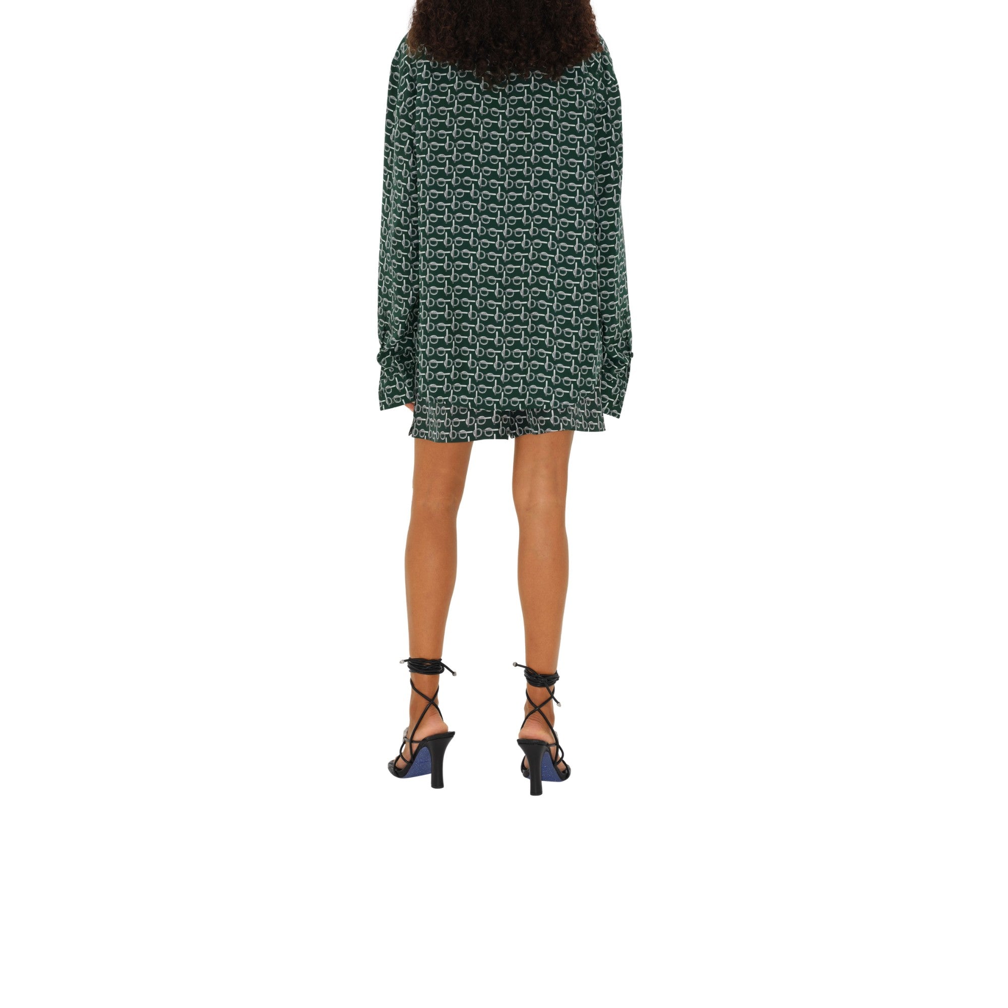 B 실크 쇼츠-SILVER/GREEN