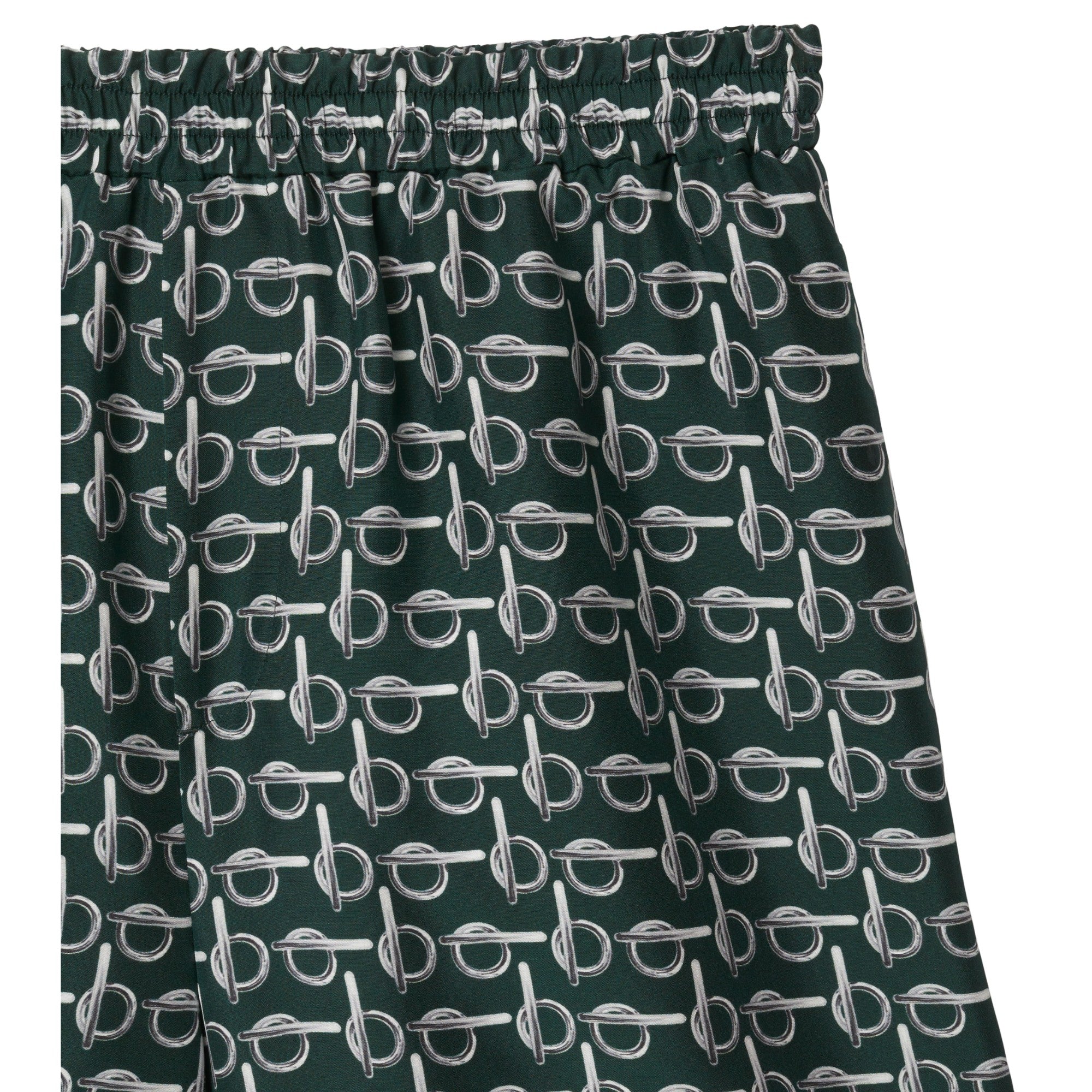 B 실크 쇼츠-SILVER/GREEN