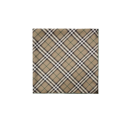 체크 실크 스카프-LINDEN