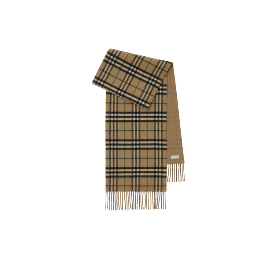 리버시블 체크 캐시미어 스카프-LINDEN