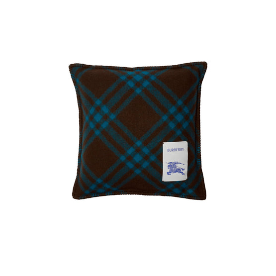 체크 울 쿠션-KINGFISHER/SNUG