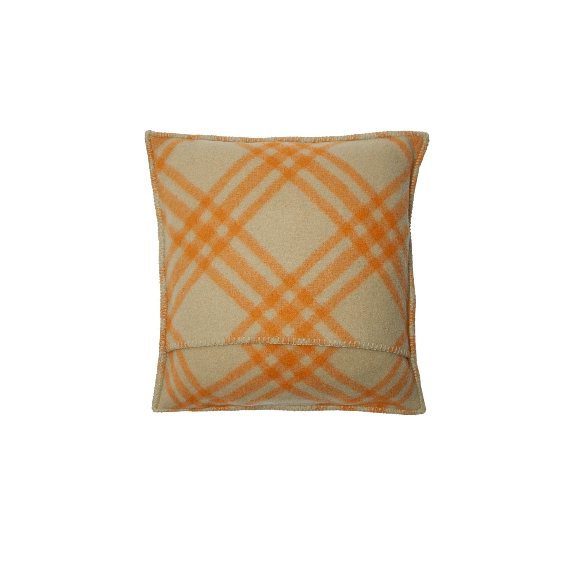 체크 울 쿠션-HUNTER/PUMPKIN