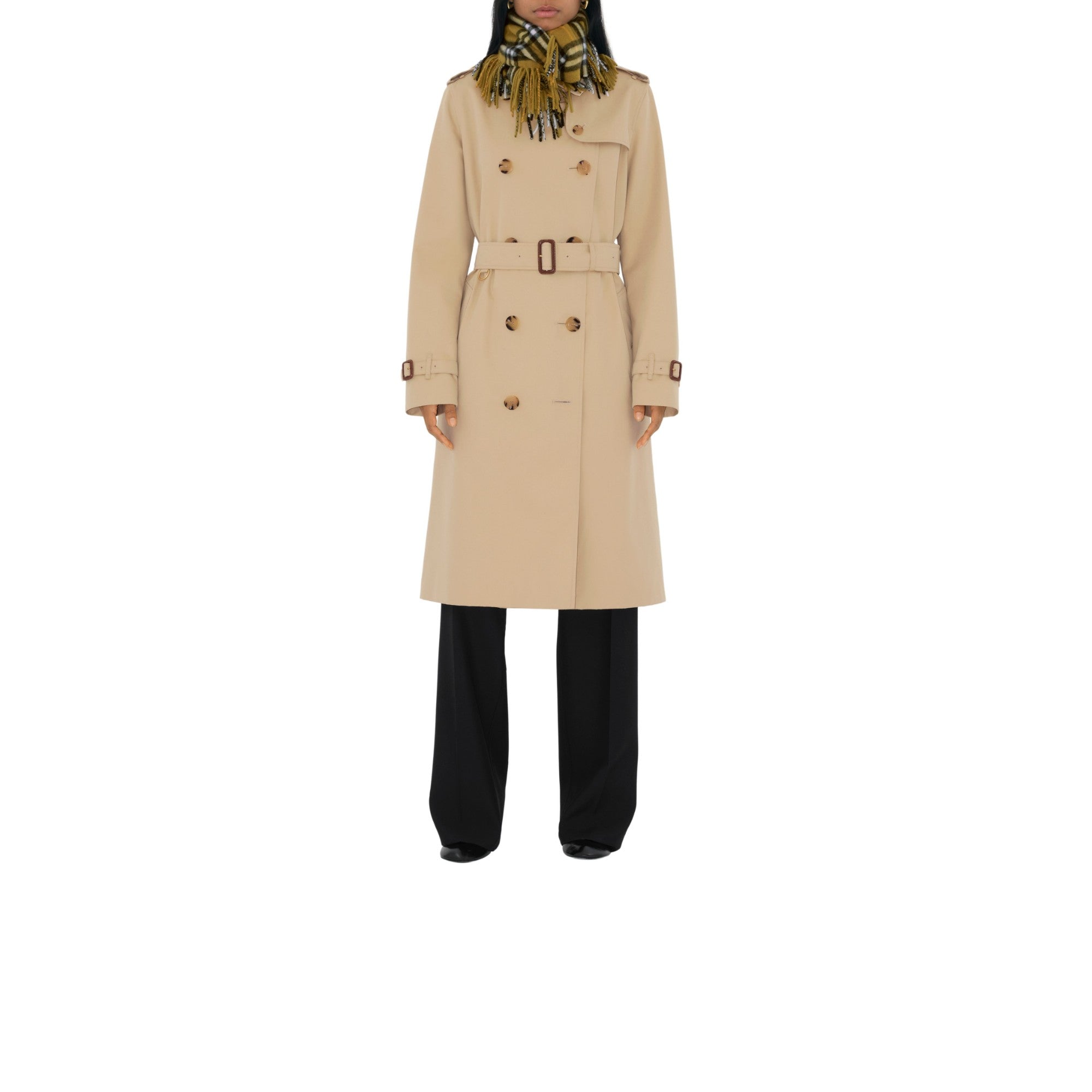 체크 캐시미어 해피 스카프-OXIDE