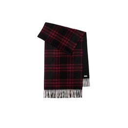 리버시블 체크 캐시미어 스카프-CRANBERRY