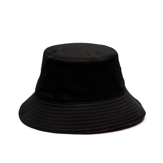 리버시블 코튼 블렌드 버킷 햇-BLACK