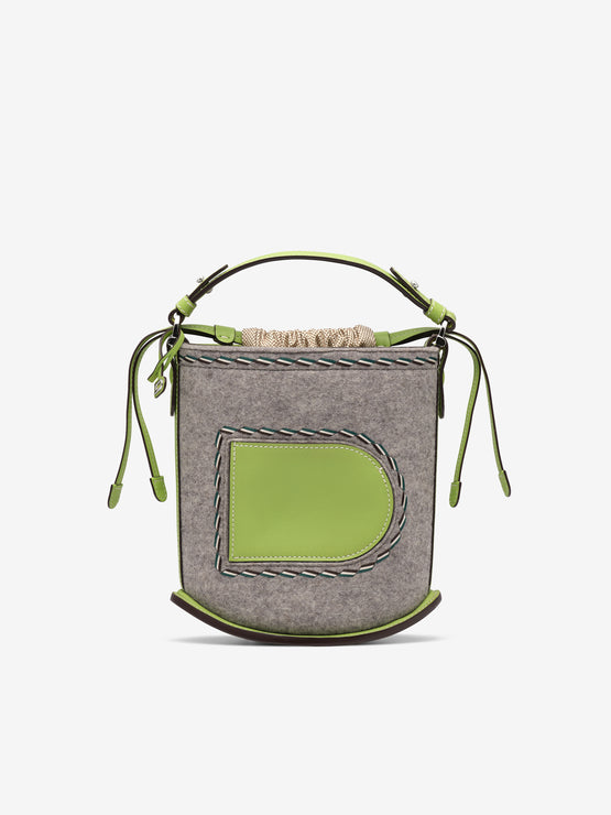 (Pin)_Pin Mini Bucket Felt Supple Calf Aloe - Heather Grey