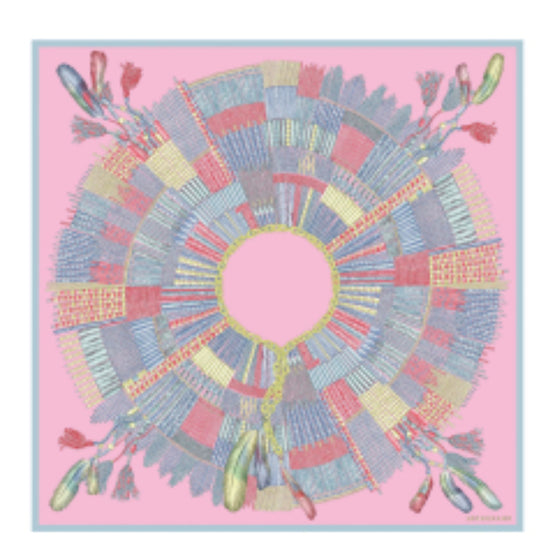 740 Scarves, stoles .../ L6379SOIP36 /Silk scarf 90x90 Pink/