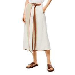 STRIPE WRAP MIDI SKIRT