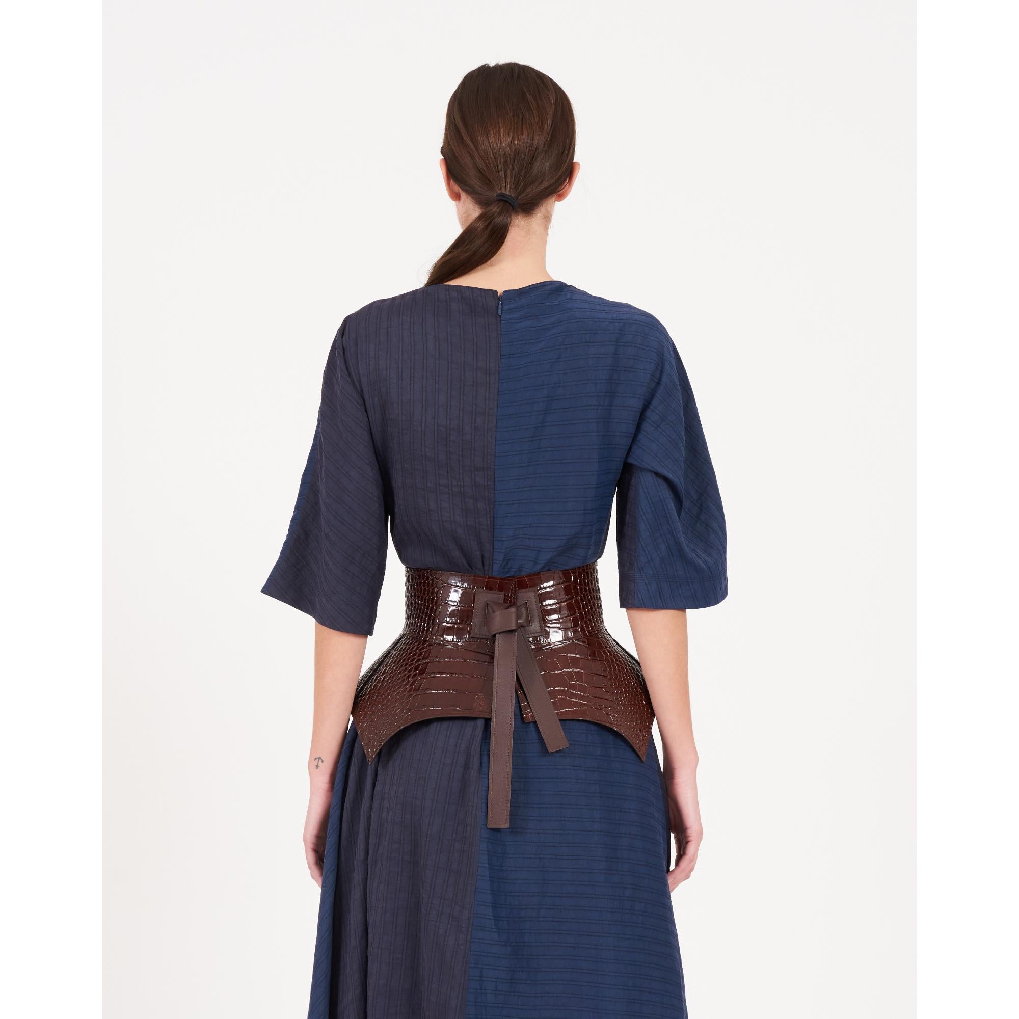 CROC EMBOSSED OBI BELT