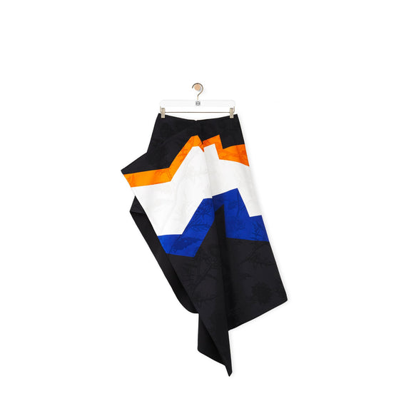 JACQUARD ASYMMETRIC MIDI SKIRT