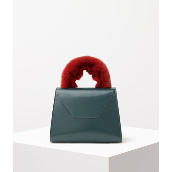 ISIDE HANDLE COVER WITH MINK FUR-RED