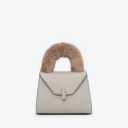ISIDE HANDLE COVER WITH MINK FUR-BEIGE CACHEMIRE