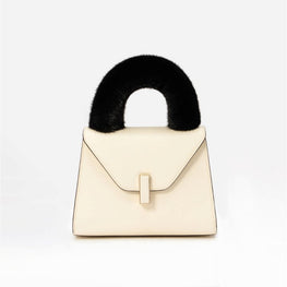 ISIDE HANDLE COVER WITH MINK FUR-BLACK