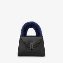 ISIDE HANDLE COVER WITH MINK FUR-SAPPHIRE BLUE
