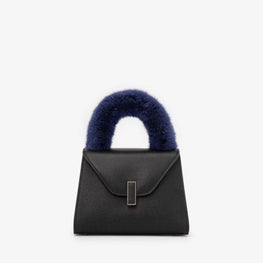ISIDE HANDLE COVER WITH MINK FUR-SAPPHIRE BLUE