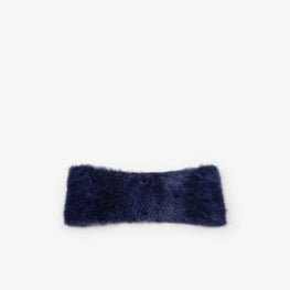 ISIDE HANDLE COVER WITH MINK FUR-SAPPHIRE BLUE
