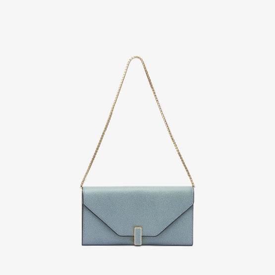 ISIDE CONTINENTAL PURSE WITH CHAIN-SMOKEY BLUE