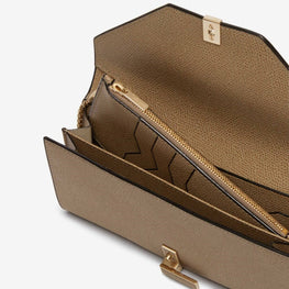 ISIDE CONTINENTAL PURSE WITH CHAIN-OYSTER