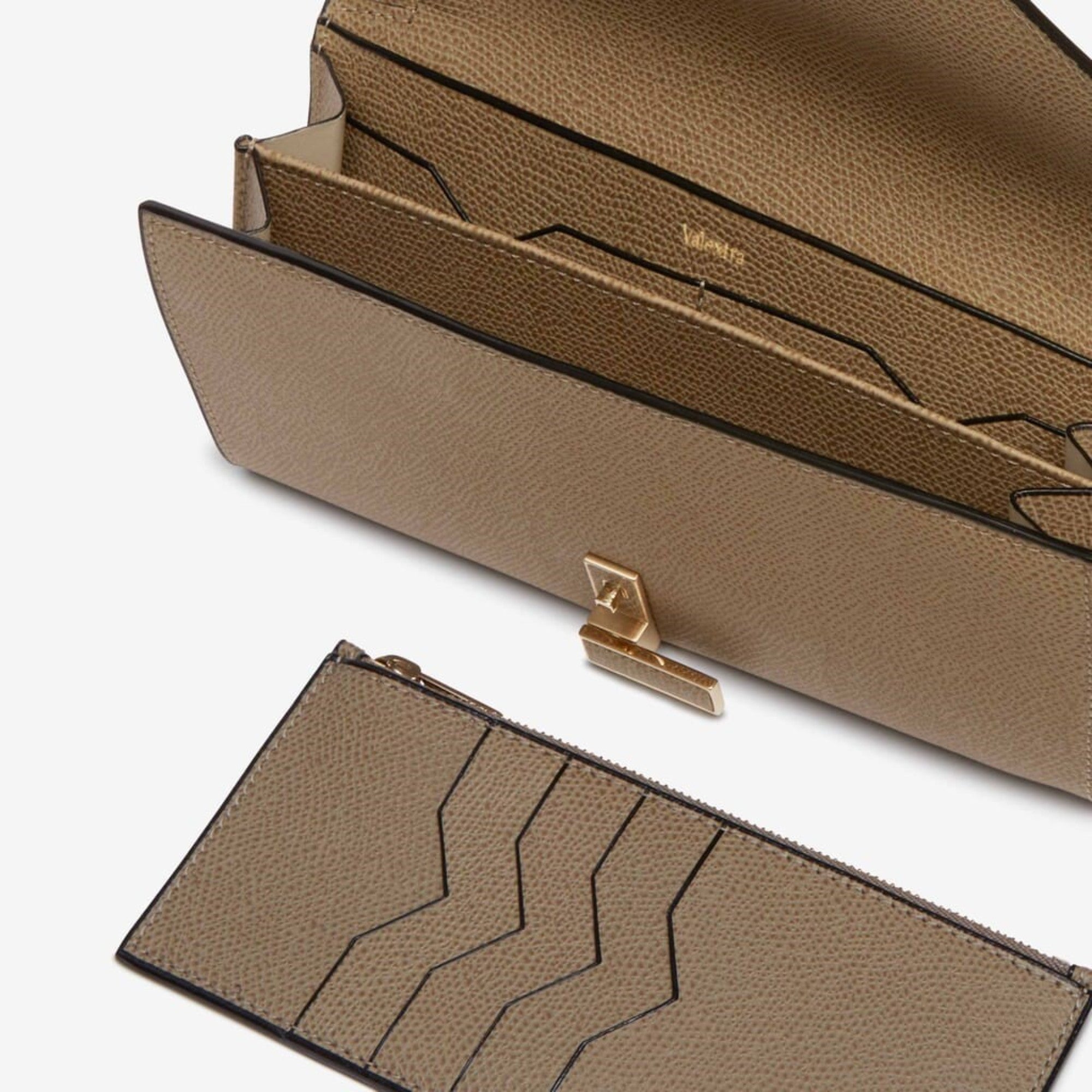 ISIDE CONTINENTAL PURSE WITH CHAIN-OYSTER