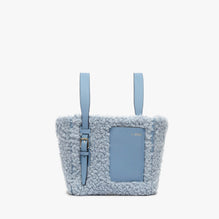 SOFT BOUCLE BUCKET MICRO BAG-SHIRT BLUE