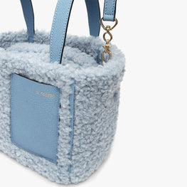 SOFT BOUCLE BUCKET MICRO BAG-SHIRT BLUE