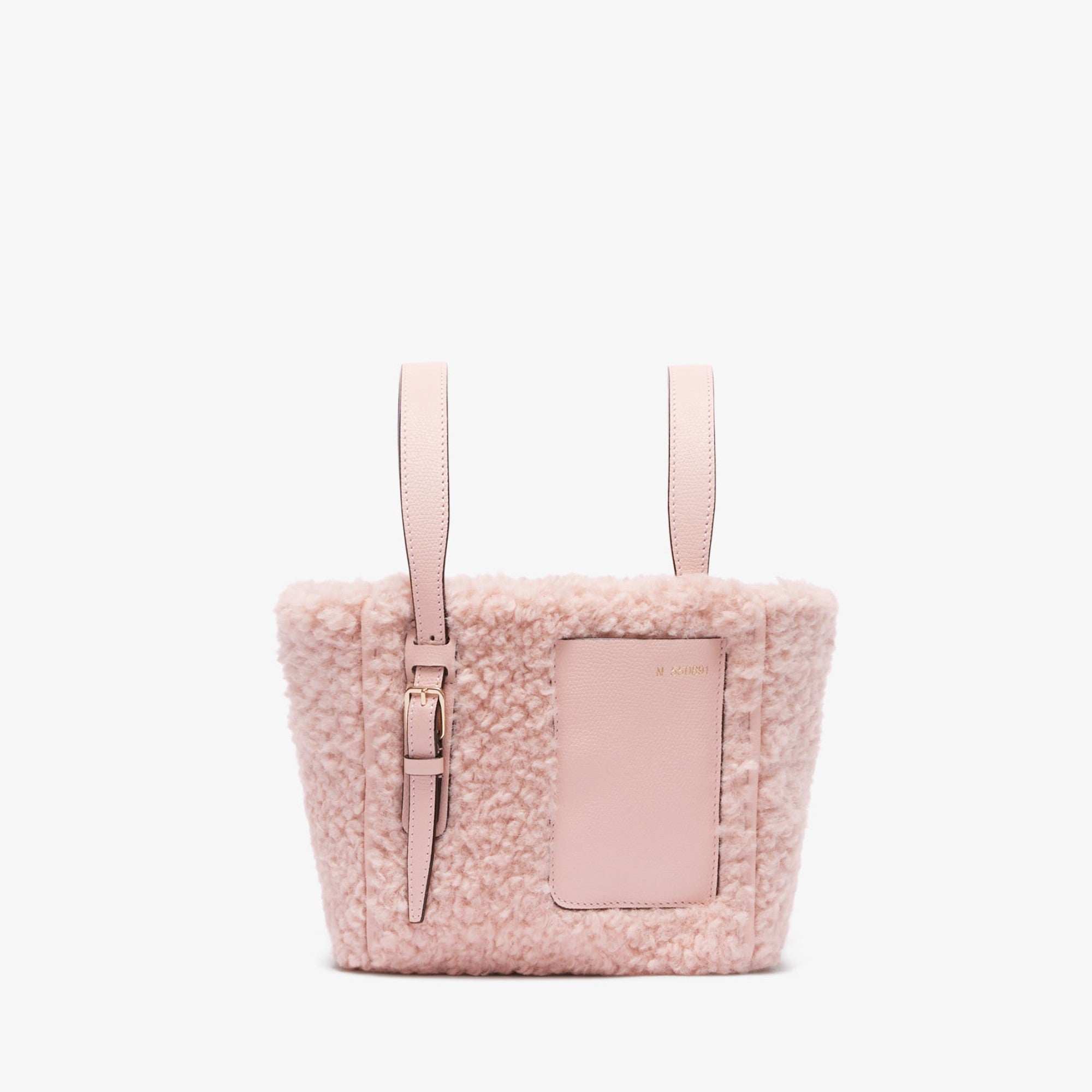 SOFT BOUCLE BUCKET MICRO BAG-PEONY