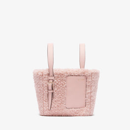 SOFT BOUCLE BUCKET MICRO BAG-PEONY