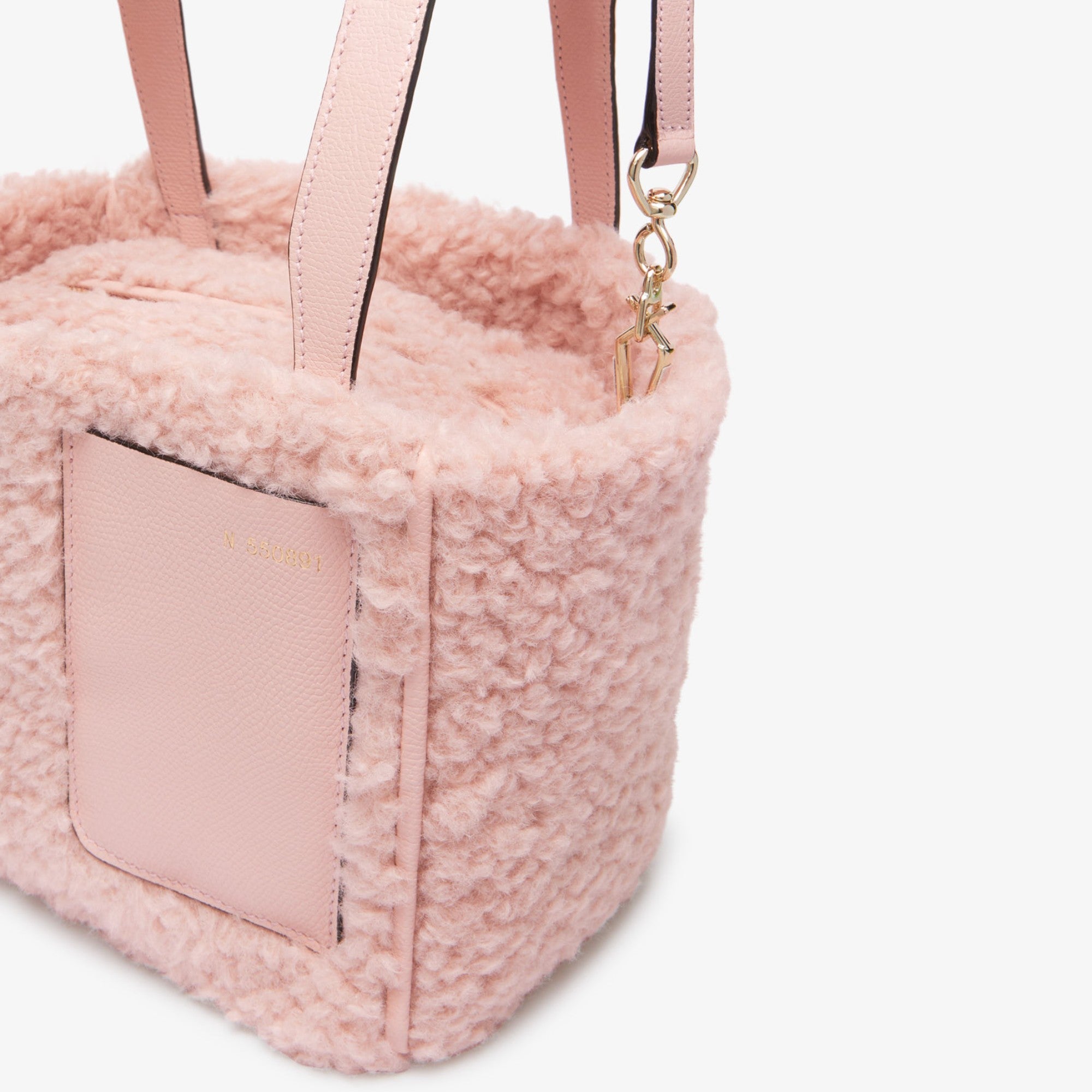 SOFT BOUCLE BUCKET MICRO BAG-PEONY