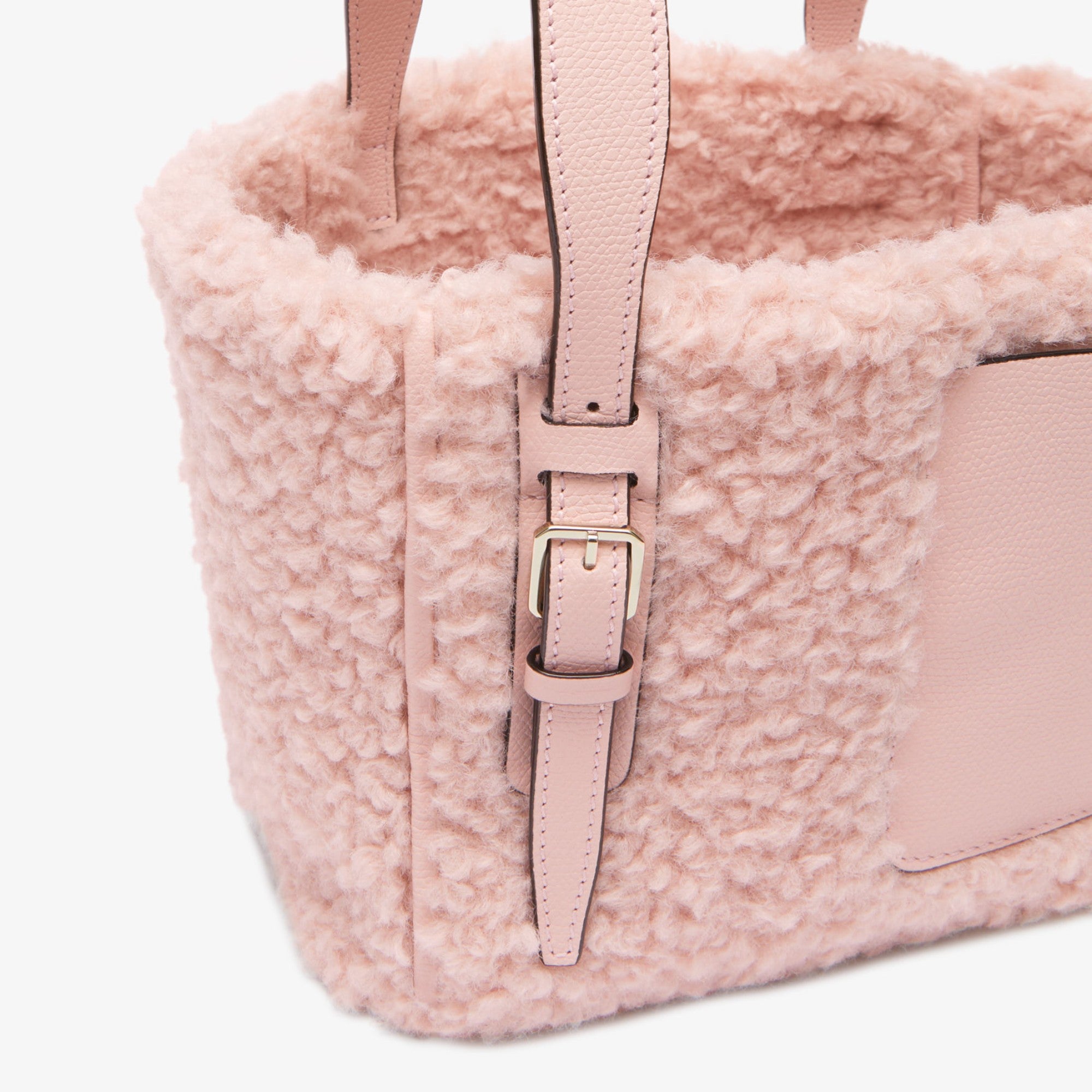 SOFT BOUCLE BUCKET MICRO BAG-PEONY