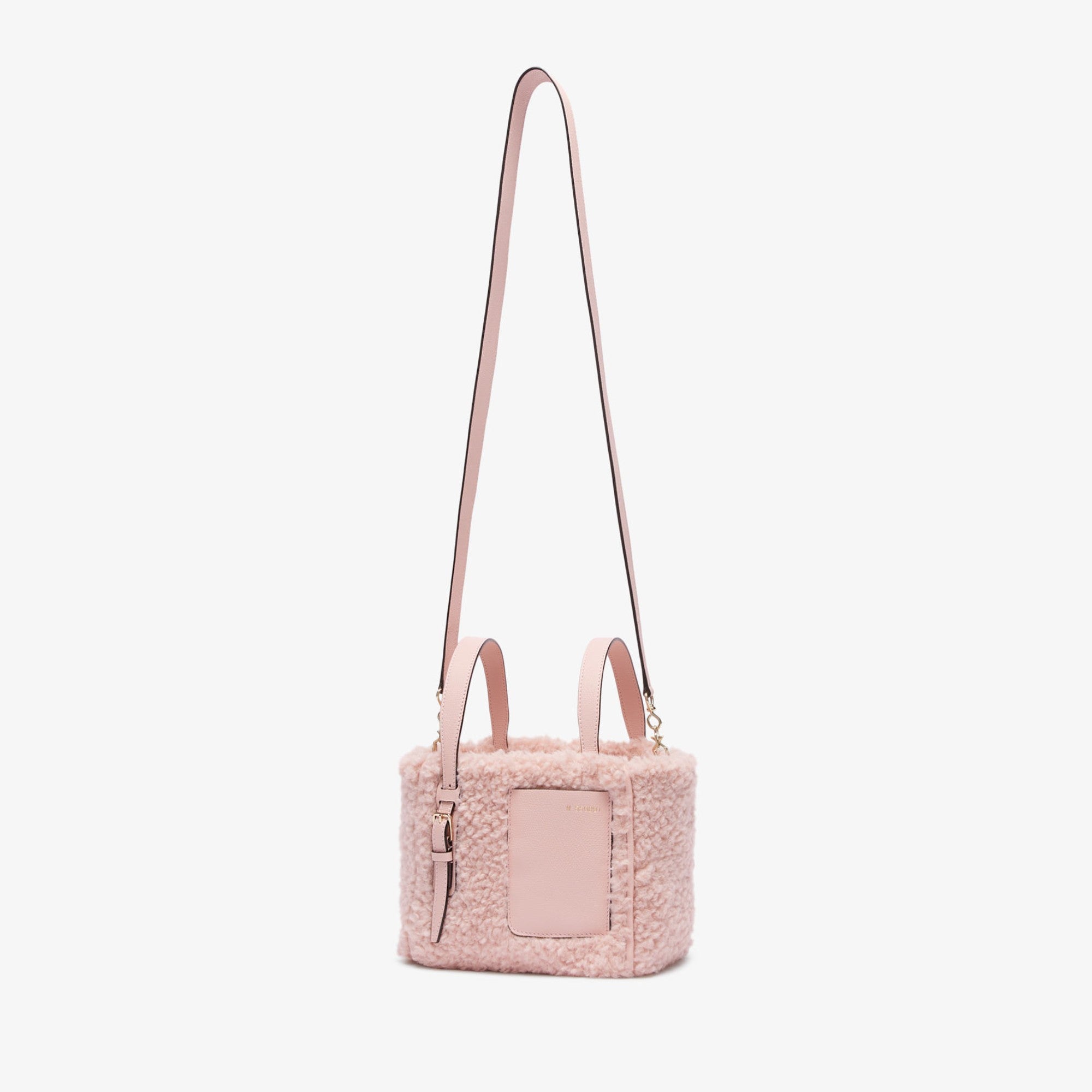 SOFT BOUCLE BUCKET MICRO BAG-PEONY