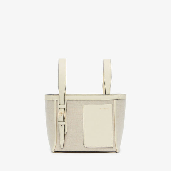SOFT CANVAS BUCKET MICRO BAG-SABBIA/PERGAMENA/OYSTER/OFF WHITE