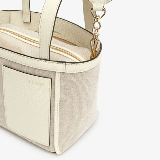 SOFT CANVAS BUCKET MICRO BAG-SABBIA/PERGAMENA/OYSTER/OFF WHITE
